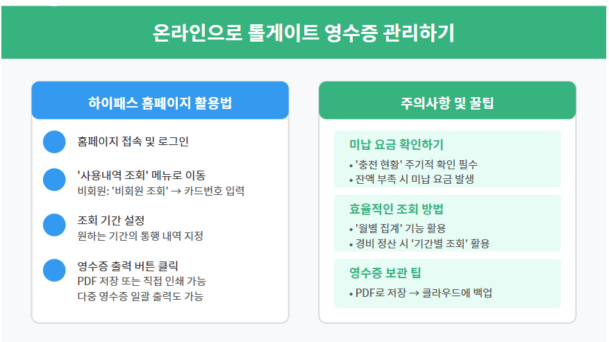 톨게이트 영수증 재발급 및 출력 방법: 2025년 최신 온라인·모바일·오프라인 가이드 🚗 2 온라인으로 톨게이트 영수증 조회 및 출력하기 🖨️