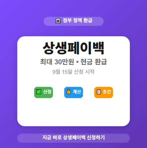 상생페이백 신청 방법, 환급, 기간 등 총정리 - 최대 30만원 환급 vs 몰라서 놓치는 손실 😱 1 상생페이백 신청 방법 기간 방법