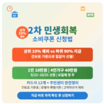 2차 민생회복 지원금 소비쿠폰 총정리 : 신청 기간, 요일, 방법, 금액, 대상 기준, 상위 10% 등 4 2차 민생회복 소비쿠폰