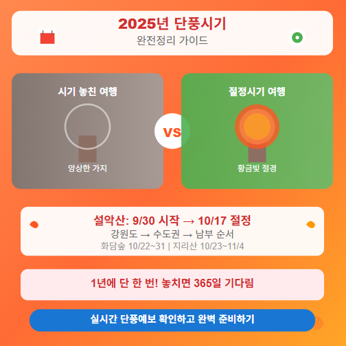 2025년 단풍 시기 총정리 : 설악산, 지리산, 화담숲, 교토까지? 올해 최고의 절정은? 🍂 1 2025 단풍시기